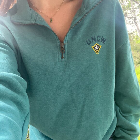 UNCW (University of North Carolina Wilmington) Ocean Blue Quarter Zip - Picture 2 of 12